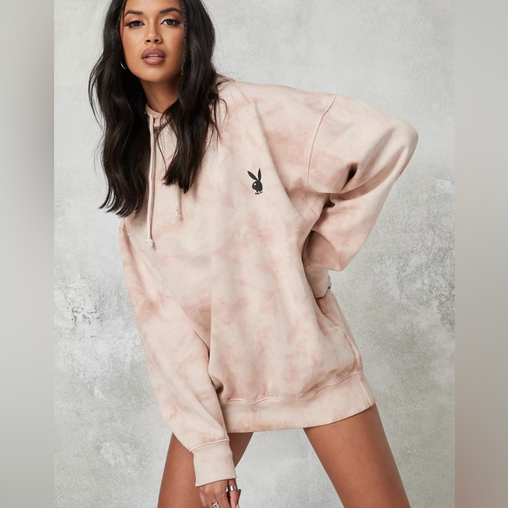 Oversized playboy missguided collection hoodie pink